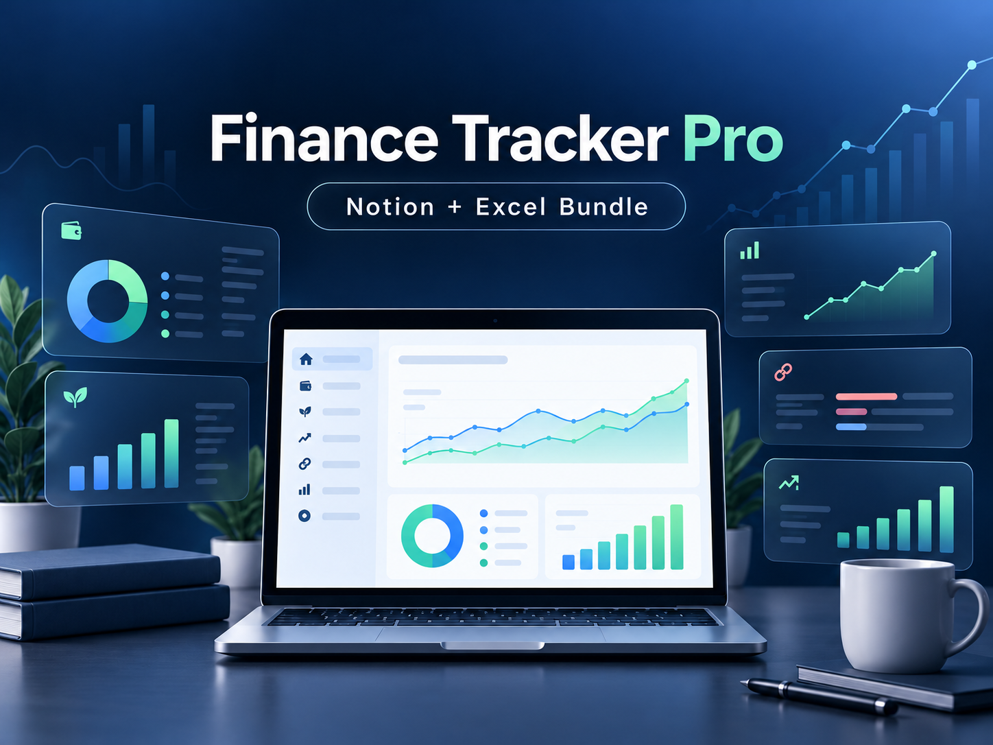 Finance Tracker Pro 的 Notion 與 Excel 套裝預覽